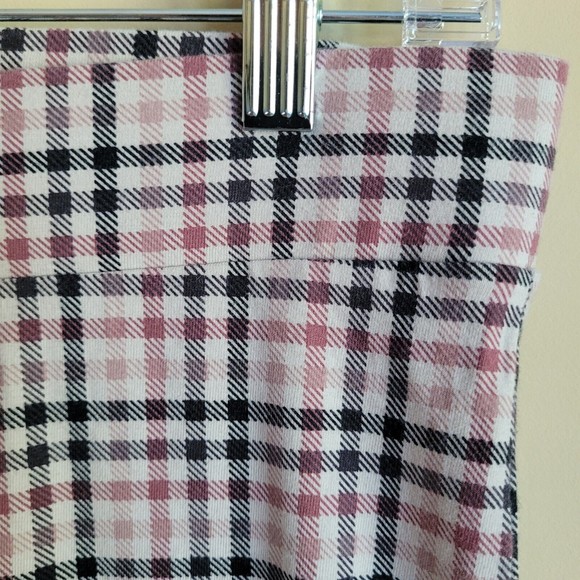 Torrid Size 1x (14/16) Signature Waist Pull On Skinny Leggings Gingham Plaid Tan - Picture 2 of 5